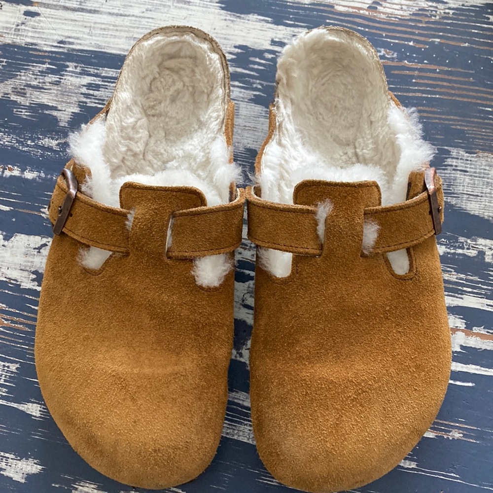 Birkenstock Mink Suede Boston Shearling 41